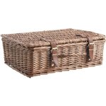 Valise de rangement en osier vieilli 2