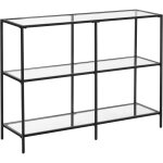 Valora � la console console en verre cadre en acier noir