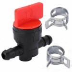 Valve d'arr�t de carburant pour tondeuse � gazon, robinet � essence avec 2 pinces, compatible tuyau de ...