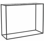 Vania - console en mtal noir plateau motifs feuilles