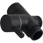 Vanne 3 voies en laiton vanne d'arret g 1 / 2 robinet d'arret pour douchette douche salle de bain, noir, ...