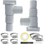 Vanne d'arrt de piscine avec raccord de tuyau de 32 mm, lot de 2 vannes d'arrt de piscine, adaptateur ...
