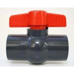 Vanne � bille 50 mm avec 2 manchons adh�sifs 1 1 / 2 en pvc, u 10 bar - - zvd