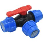 Vanne À bille d'arrêt, 25mm robinet À tournant sphérique À trois voies À connexion rapide pvc pe tuyau ... Vanne À bille d'arrêt, 25mm robinet À tournant sphérique À trois voies À connexion rapide pvc pe tuyau ...