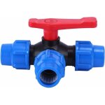 Vanne  bille d'arrt, 40mm robinet  tournant sphrique  trois voies  connexion rapide pvc pe tuyau ...