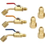 Vanne  bille compacte coude pour rfrigrant, 6 pices, adapte aux tuyaux de charge de rfrigration ...