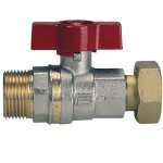 Vanne  boisseau aster - poigne papillon m crou tournant - pour compteur - droit - 2164r405pr - effebi ...