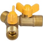 Vanne � boisseau sph�rique � 3 voies g1 / 2 filetage mle raccord de commutateur de gaz naturel pour appareil ...