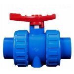 Vanne � boisseau sph�rique en pvc 2 voies soudure au solvant (colle) et bsp (filet�) pour raccord de ...