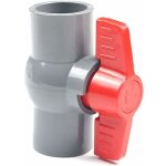 Vanne  boisseau sphrique en pvc, valve  boisseau sphrique en plastique - ?40 mm, dn32, gris