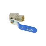 Vanne laiton 1 / 4 tour femelle - femelle 12 - 17 bleue