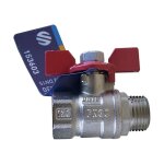 Arco - vanne � sph�re pn30 sena ni free inox acs manette papillon rouge m�le / femelle 1 / 2' (15 / 21) ...