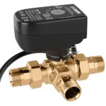 Vanne � sph�re � trois voies, motoris�e. raccordement 1  m, dur�e de fonctionnement 40 (s) caleffi 644563 ...