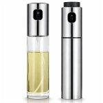Vaporisateur d'huile de cuisson, lot de 2 flacons de 100 ml en acier inoxydable avec corps en verre, ...