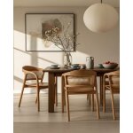 Vara - lot de 2 chaises en bois massif de teck et dossier rotin