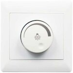 Variateur mural 1ps, panneau de contr�leur de lumi�re rotatif � bouton - ac180 - 265v - blanc