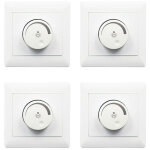 Variateur mural 4ps, panneau de contr�leur de lumi�re rotatif � bouton - ac180 - 265v - blanc
