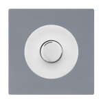 Variateur universel blanc - bouton blanc dom + plaque simple gris - fontini
