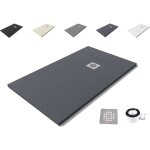 Varobath - receveur de douche nolita 90x100 - mat�riau en r�sine min�rale avec texture ardoise c3 antid�rapant ...