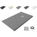 Varobath - receveur de douche nolita 90x140 - matriau en rsine minrale avec texture ardoise c3 antidrapant ...