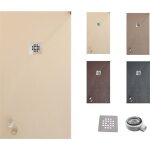 Varobath - receveur de douche one 100x100 - matriau en rsine avec charge minrale et texture ardoise ...