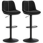 Vasagle - lot de 2 tabourets de bar, pivotants, r�glables en hauteur, dossier ergonomique, velours, base ...