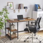 Table d?ordinateur, bureau avec rangement, avec 2 �tag�res r�versibles, poste de travail, pour t�l�travail, ...
