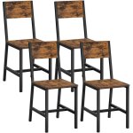 Vasagle - chaise salle � manger lot de 4, cadre en acier, style industriel, pour salle � manger, salon, ...