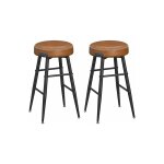 Vasagle - collection echo tabouret de bar, lot de 2, chaise de cuisine, sige haut, en pu avec coutures, ...