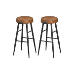 Vasagle - collection echo tabouret de bar, lot de 2, chaise de cuisine, sige haut, en pu avec coutures, ...