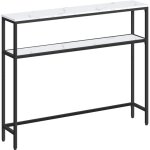 Console pour couloir, table de salon fine � 2 niveaux, table d'appoint avec 2 �tag�res, 20 x 100 x 80 ...