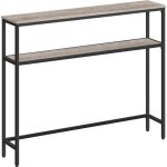 Console pour couloir, table de salon fine � 2 niveaux, table d'appoint avec 2 �tag�res, 20 x 100 x 80 ...