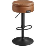 Vasagle - ekho collection - tabouret de bar pivotant  360, hauteur rglable, avec rangement, pu avec ...