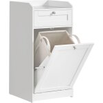 Vasagle - meuble de salle de bain, panier  linge, placard de rangement, avec 1 tiroir et 1 panier  ...