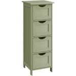 Vasagle - meuble de salle de bain, meuble de rangement, armoire sur pied, avec 4 tiroirs, 30 x 30 x 82 ...
