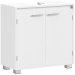 Vasagle - meuble sous lavabo, meuble de salle de bain, 2 compartiments derrire les portes, pour lavabo ...