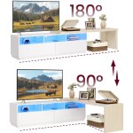 Vasagle - meuble tv, longueur rglable 162 - 270 cm, support tl modulable en l, 2 tiroirs, 3 casiers ...