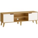 Meuble tv, support t�l� avec �tag�re r�glable, pour t�l�vision jusqu'� 65 pouces, longueur 147 cm, style ...