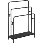 Vasagle - porte serviette salle de bain, range serviette, sur pied, 3 barres, 70 x 30 x 100 cm, 2 crochets, ...