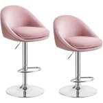 Vasagle - tabouret de bar, lot de 2, chaise de cuisine, rglable en hauteur, pivotant  360, avec dossier, ...