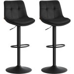 Vasagle ? lot de 2 tabourets de bar pivotants en velours ? hauteur r�glable 65 - 85, 5 cm ? dossier ergonomiqu ...