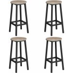 Vasagle - tabouret de bar, lot de 4, chaise de cuisine, sige haut, cadre en mtal, montage facile, avec ...