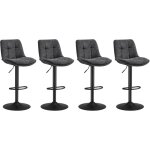 Tabourets de bar, lot de 4, chaise de cuisine, siège pivotant à hauteur réglable, avec dossier et repose ... Tabourets de bar, lot de 4, chaise de cuisine, siège pivotant à hauteur réglable, avec dossier et repose ...