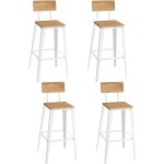 Vasagle - tabourets de bar industriel, lot de 4, chaise bar cuisine, avec dossier, cadre en acier, montage ...