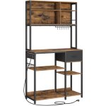 Vasagle ? desserte de cuisine avec multiprise ? grand plan de travail 100 cm ? 12 crochets en s ? �tag�res ...