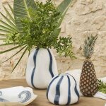 Cote table - vase allen blanc verre 23x22x29cm