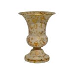 La grande prairie - vase patin� beige dor� 15x15x21cm