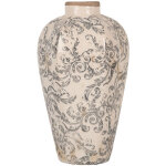 Vase c�ramique beige gris 17x17x30cm