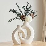 Vases en c�ramique blanche moderne, vase en c�ramique nordique moderne pour l'herbe de la pampa, vases ...