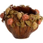 Vase en c�ramique light & living lemoni brun - orange + vert ?